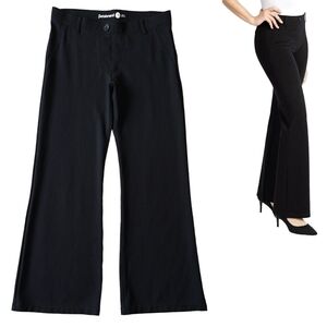 Betabrand Black Bootcut Dress Pant Yoga Pants Modern Minimalist Stretch W0104